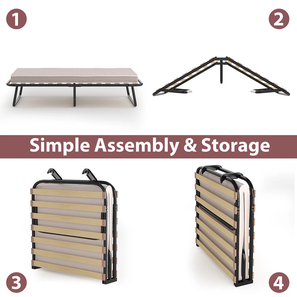Folding Bed with Memory Foam Mattress A171552