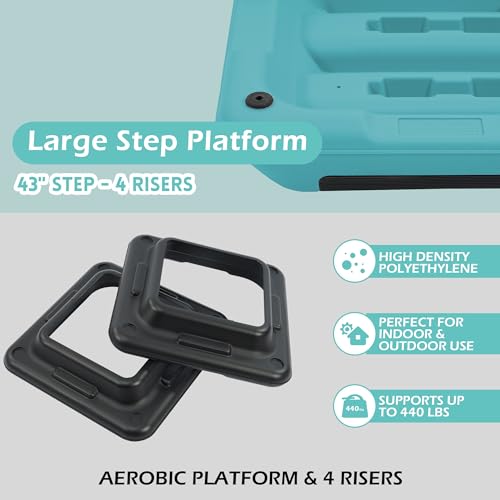 Adjustable Step Aerobic Platform with 4 Risers M1149