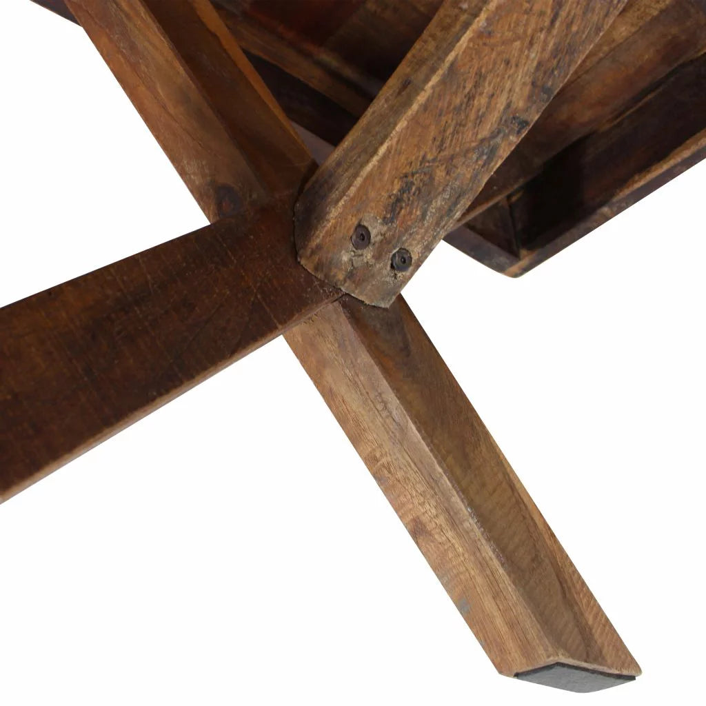 Rustic Wood Coffee Table and End Side Table O763