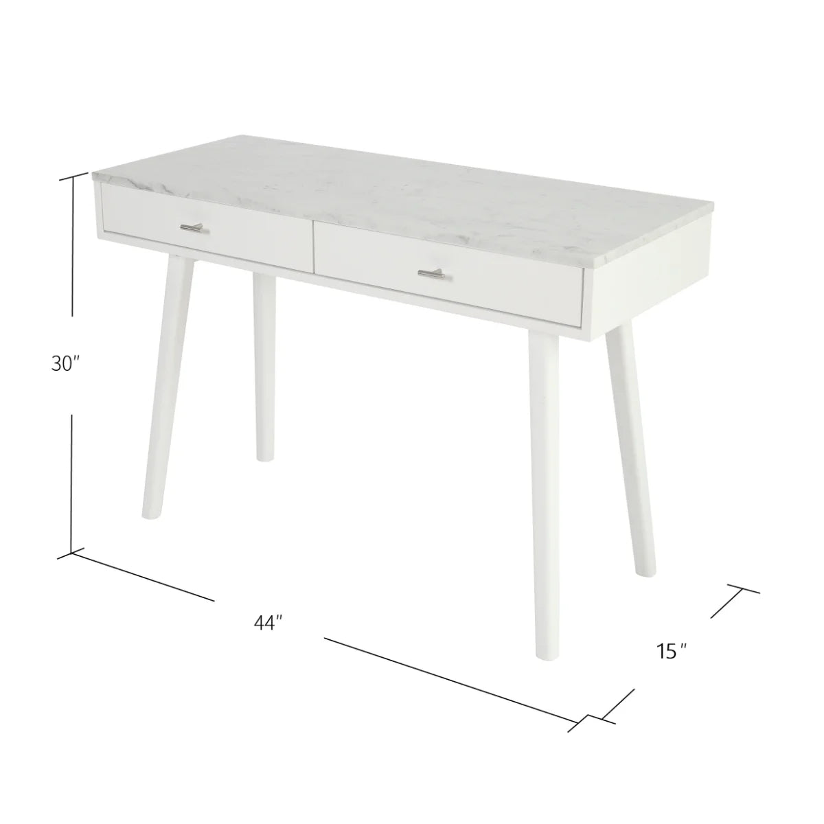 White Rectangular Marble Top Writing Desk G221053