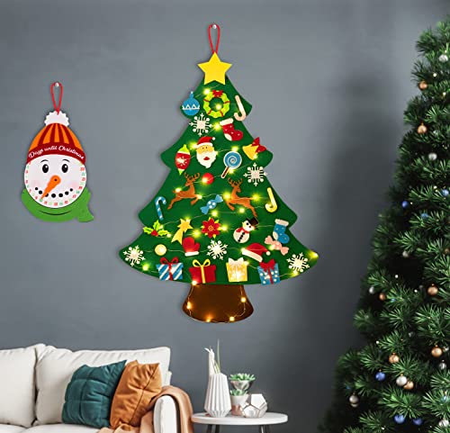 3ft DIY Felt Christmas Tree Set + Snowman Advent Calendar Y6730