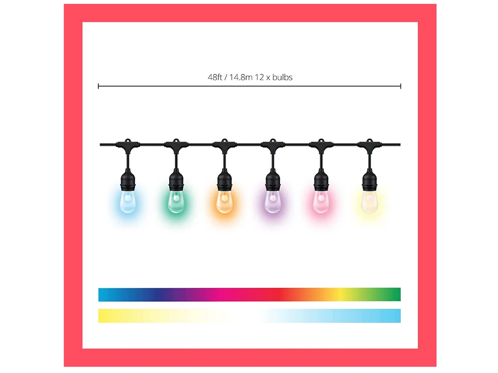48ft Outdoor WiFi Color String Lights L6146