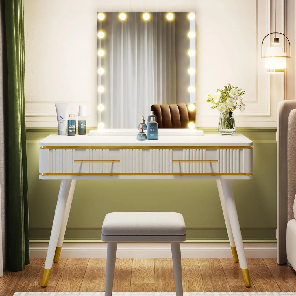 Modern Makeup Vanity Desk with 2 Drawers N9863
