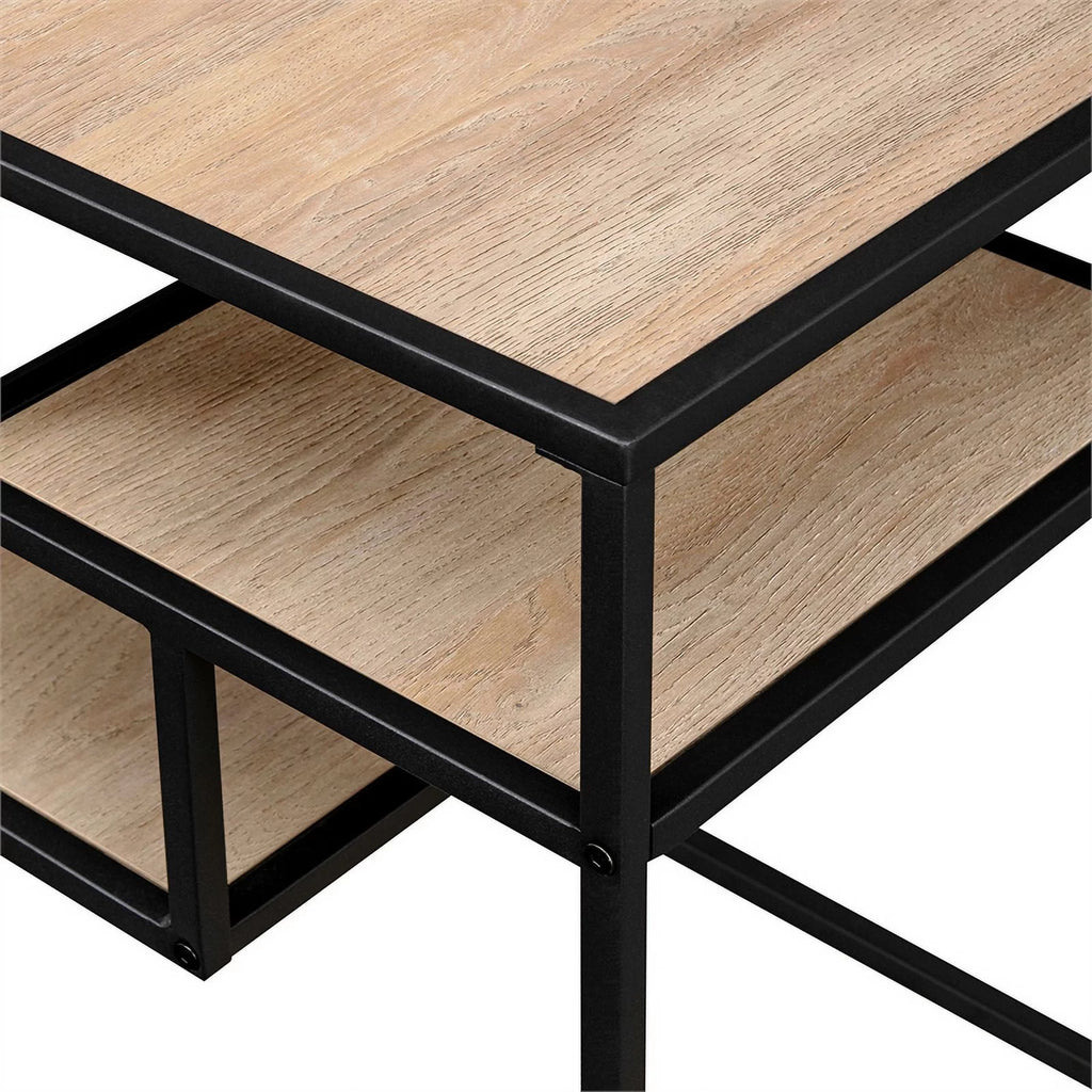16" Metal and Wood Side Table H4309