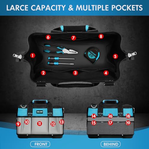 16 Inch Heavy Duty Tool Bag Organizer with Adjustable Strap S432986