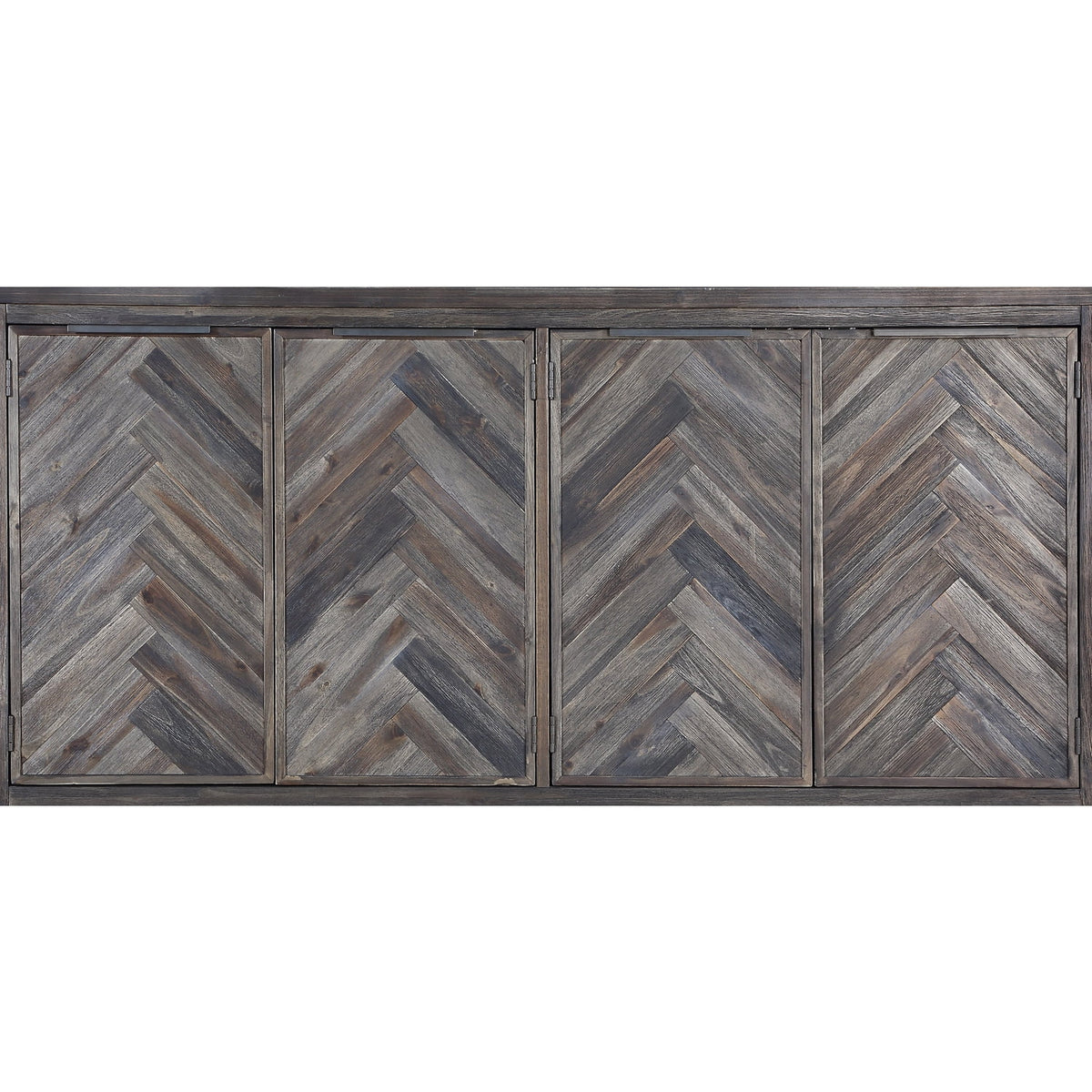 Solid Wood Herringbone 4-Door Credenza Z7833