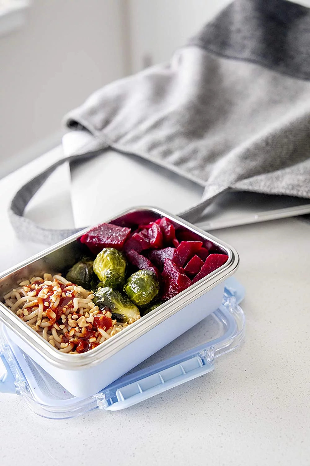 Stainless Steel Rectangle Food Storage Container with Leak-Proof Lids, 4 Cup G733642