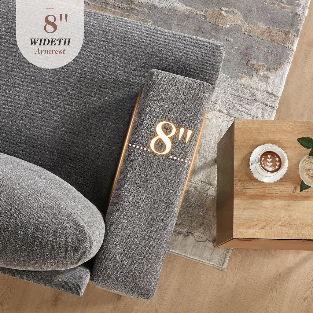 Beige Chenille 3 Seater Sofa B3729