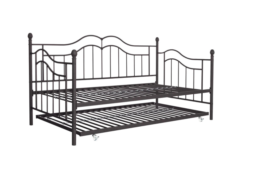 Metal Daybed and Trundle, Twin/Twin Size, Bronze W573