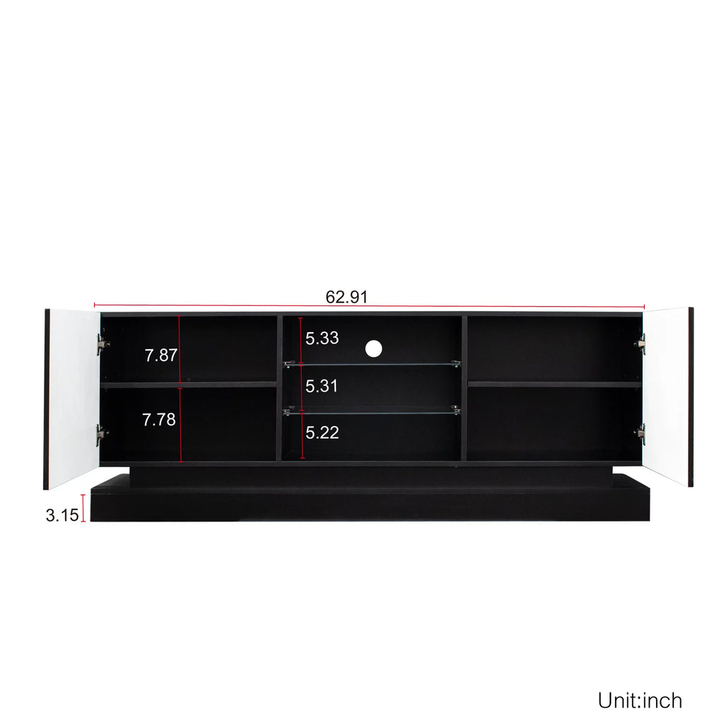 Black TV Stand with Storage Drawers N853
