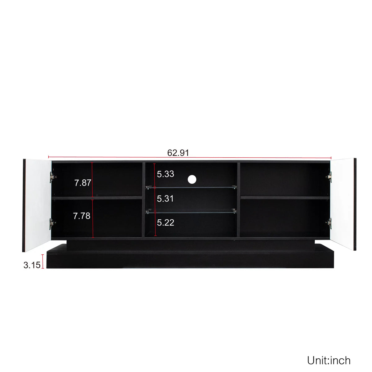 Black TV Stand with Storage Drawers N853