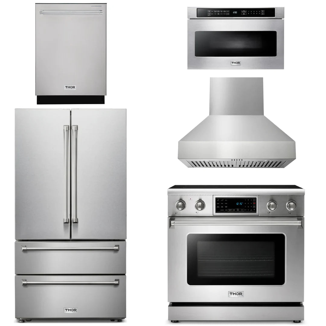 36 Electric Range, Range Hood, Microwave, Refrigerator, Dishwasher Z546370