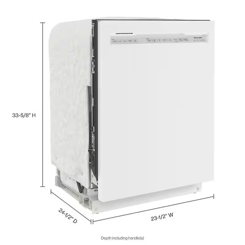 White Front Control Tall Tub Dishwasher with Third Level Rack R2575