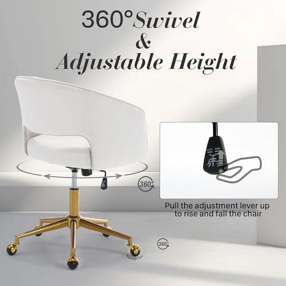 Velvet Height Adjustable Swivel Desk Chair I304435