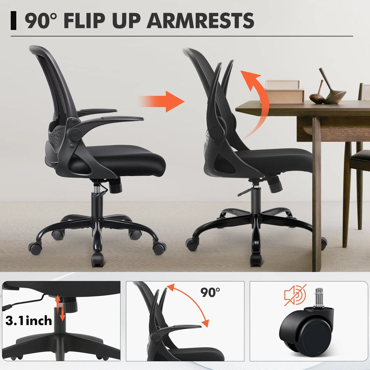 Black Ergonomic Mesh Office Chair B571