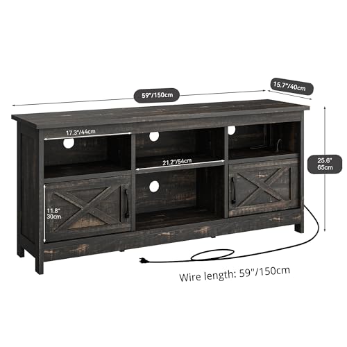 Black TV Stand with Storage Cabinets R449918