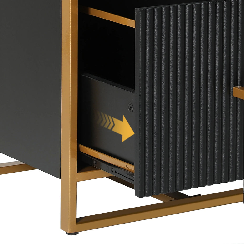 2 Drawer Wood File Cabinet with Metal Legs D747163