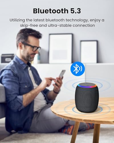 Bluetooth Speaker, Portable Wireless 15W IPX6 Waterproof LED Lights 12H Playtime E303