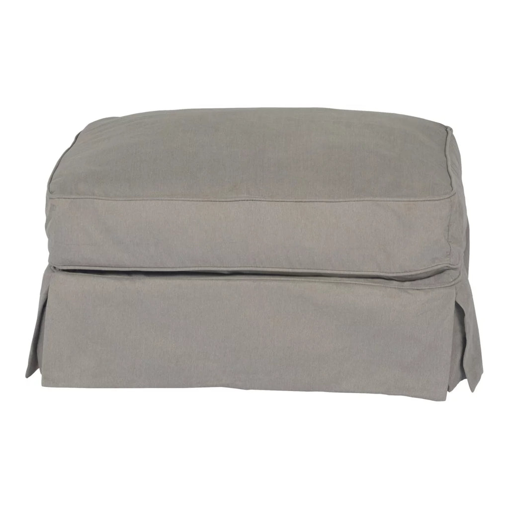 Grey Upholstered Pillow Top Ottoman A50514