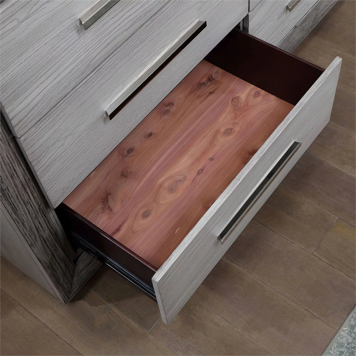 Gray Wood 6-Drawer Dresser with LED Mirror X28602