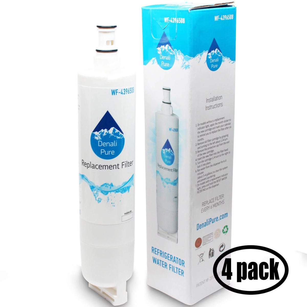 4-Pack Refrigerator Water Filter Cartridge X4857