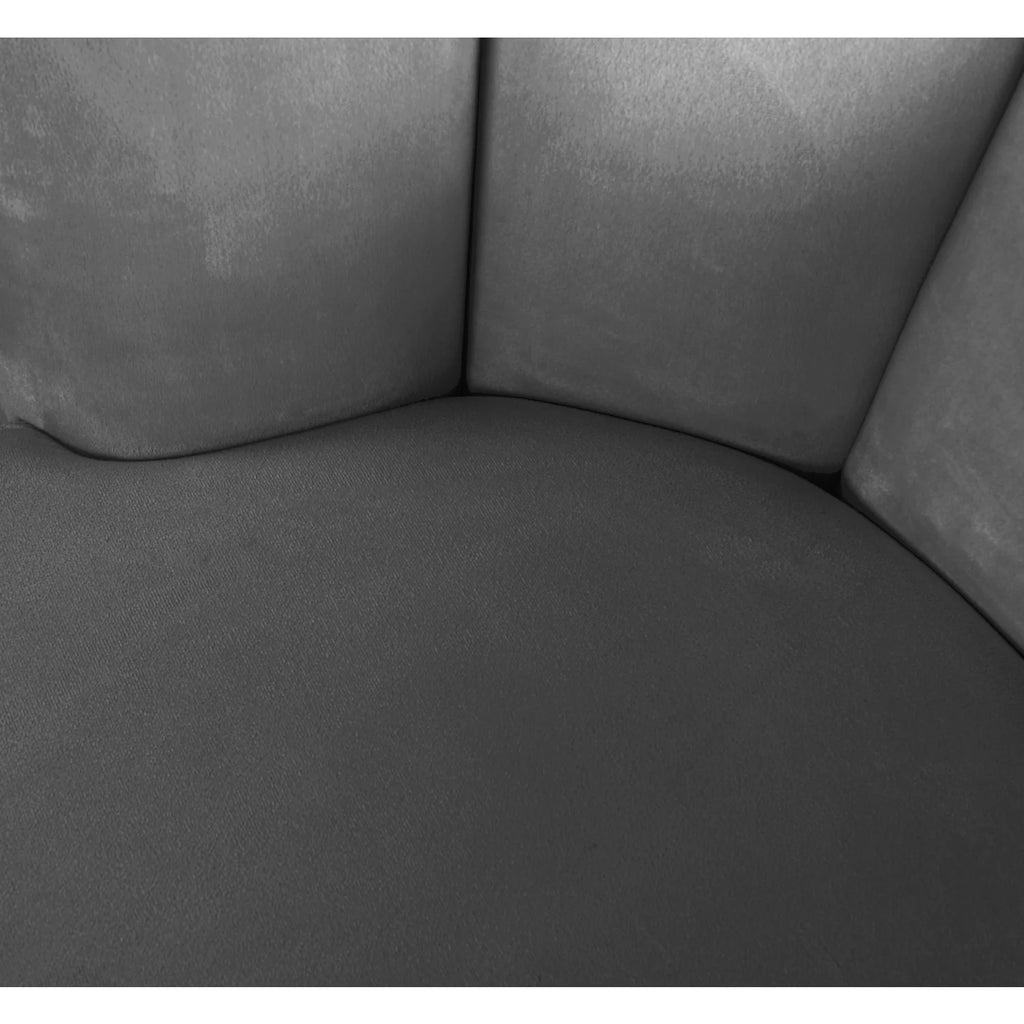 Velvet Upholstered Accent Chair with Gold Steel Swivel Base X7090