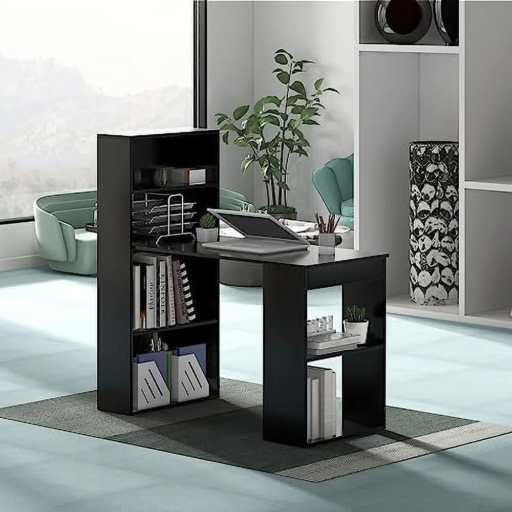 48 Inch Computer Desk with Bookshelf and CPU Stand P51053