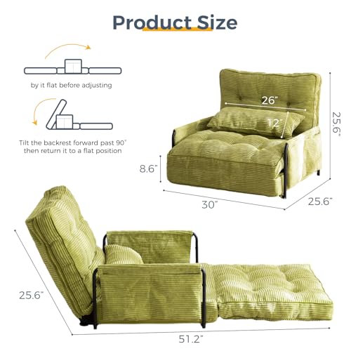 Beige Adjustable Floor Sofa with 2 Pillows N79280