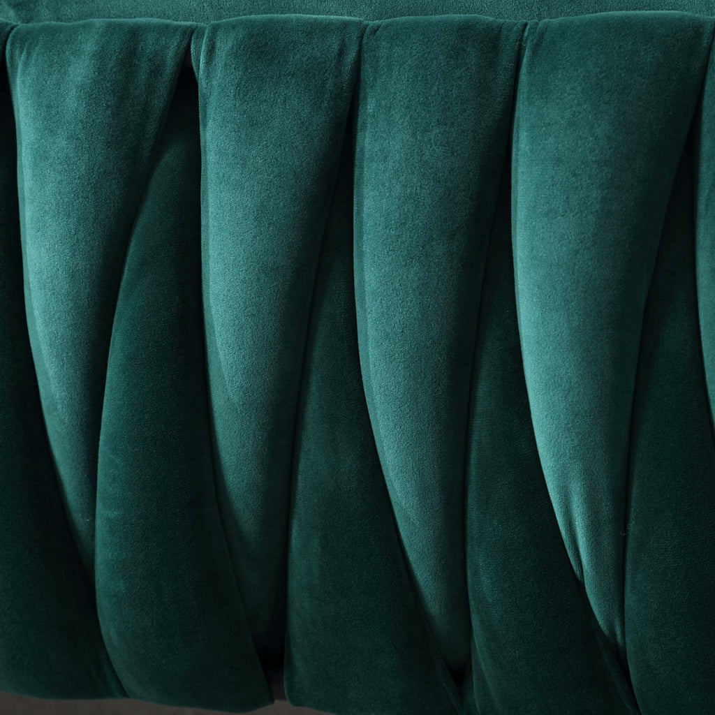 Green Velvet Storage Ottoman Bench with Handles G466546