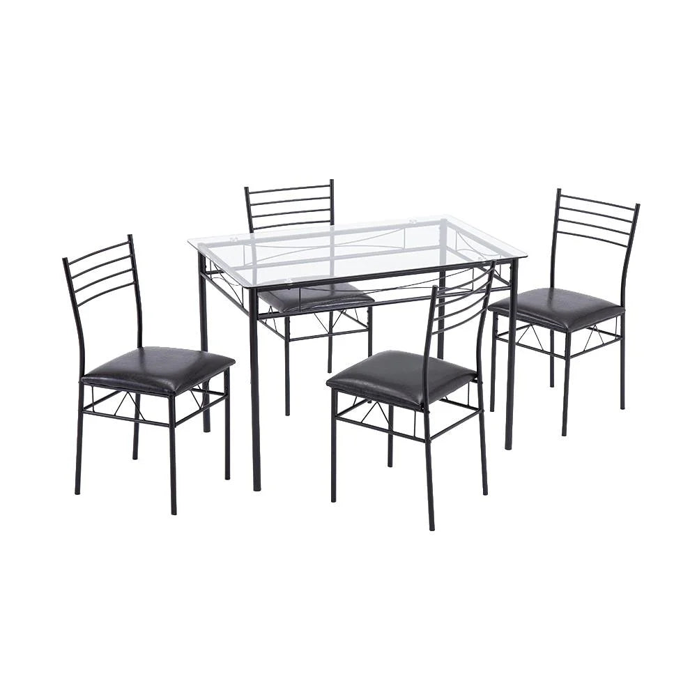5 PC Glass Top Dining Set with 4 Chairs R737144