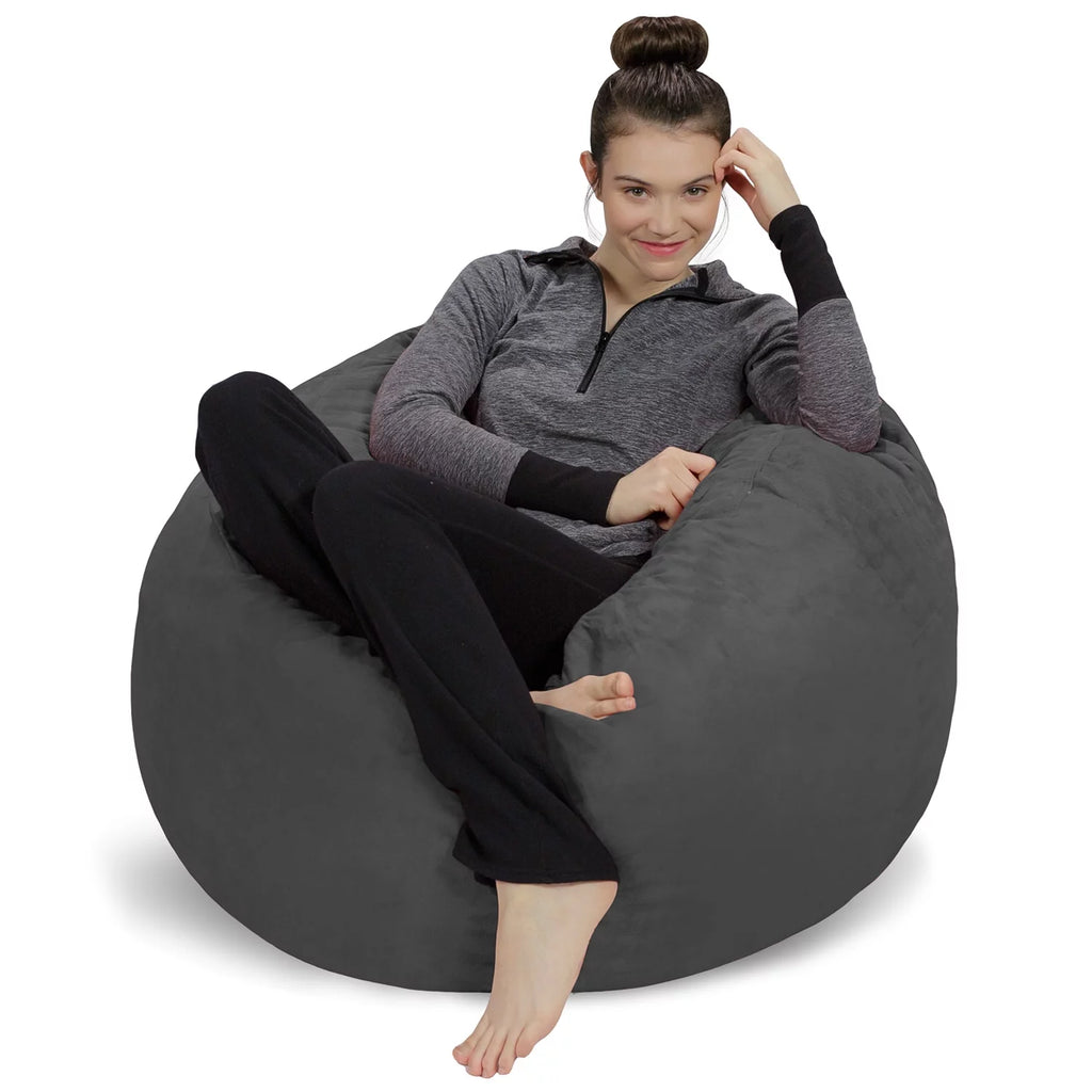 Charcoal 3 ft Memory Foam Bean Bag Chair N98067