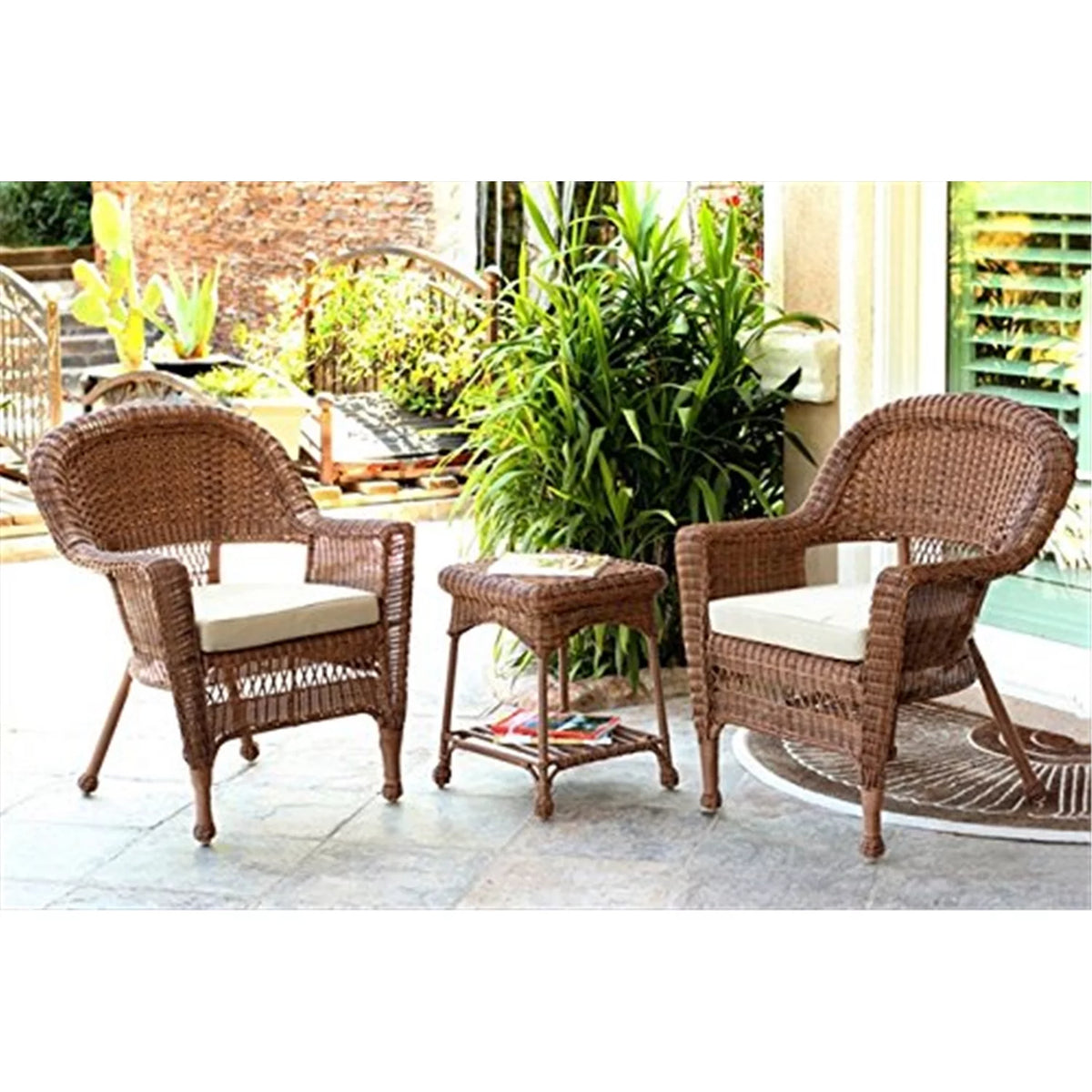 3 Piece Resin Wicker Patio Conversation Set S91437