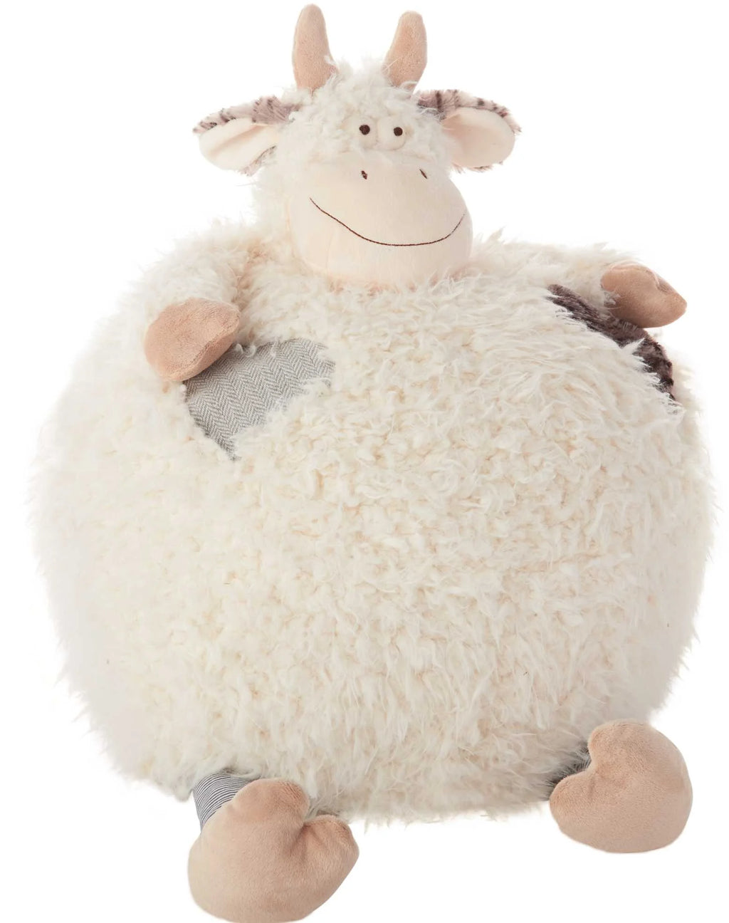 16" Oversized Cow Plush Pouf Pillow X7199