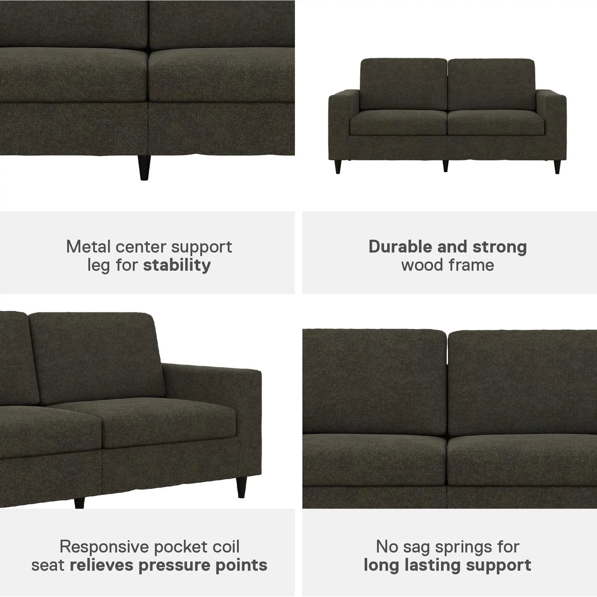 Gray Linen 3 Seater Sofa J664193