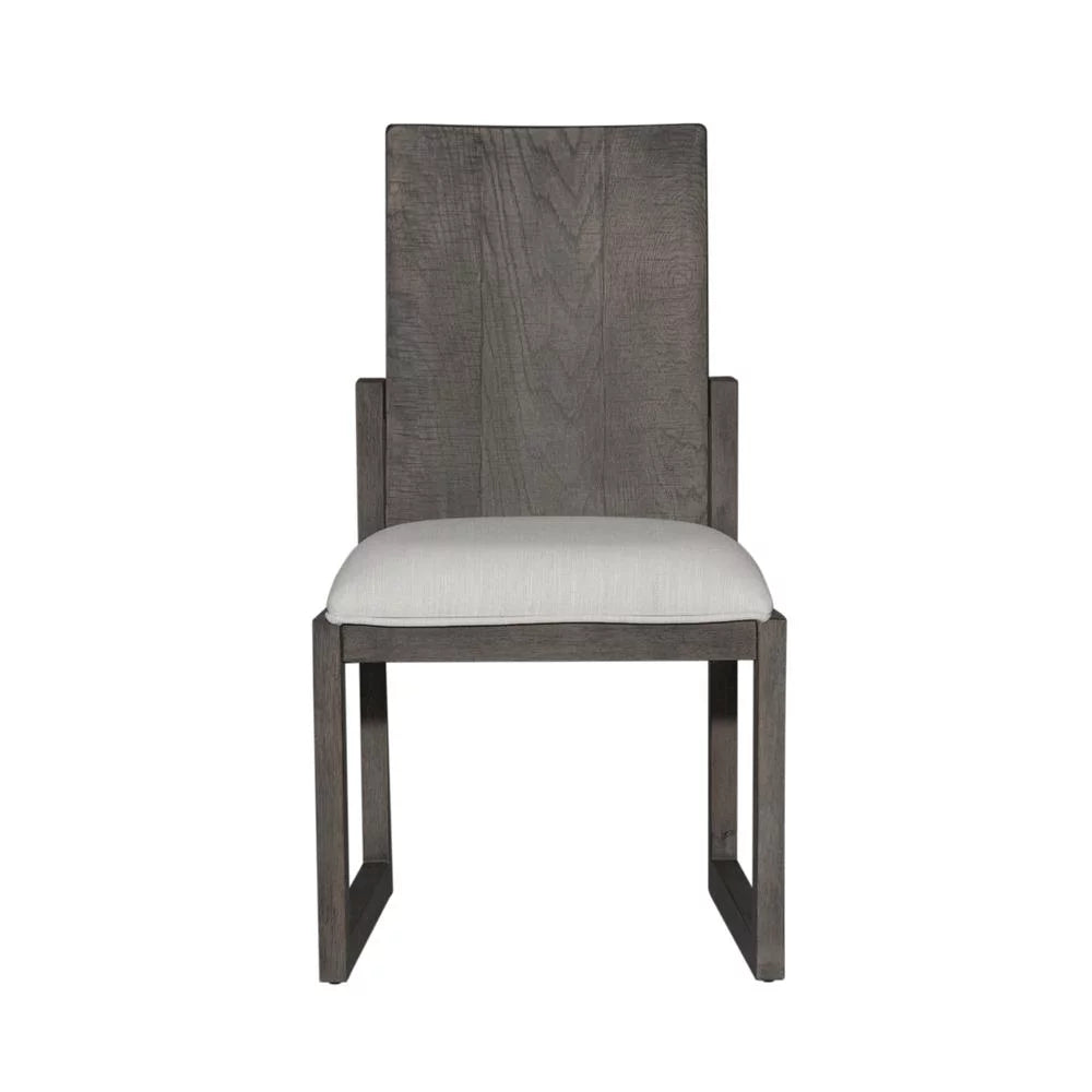 Panel Back Side Chair Set of 2 Grey R64715