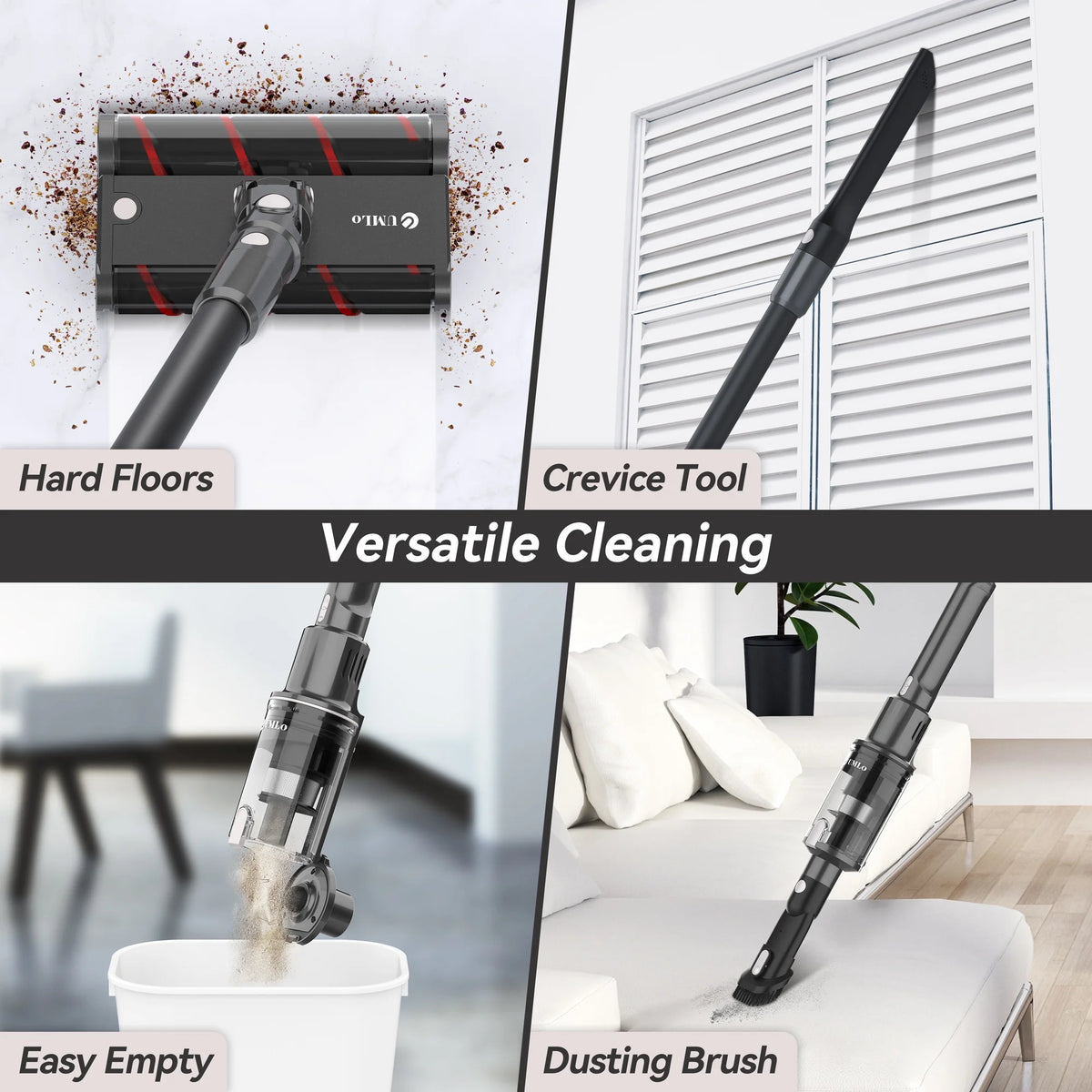 Cordless 6-in-1 Stick Vacuum, 22kPa Double Brush Lightweight Handheld Vacuum U950738