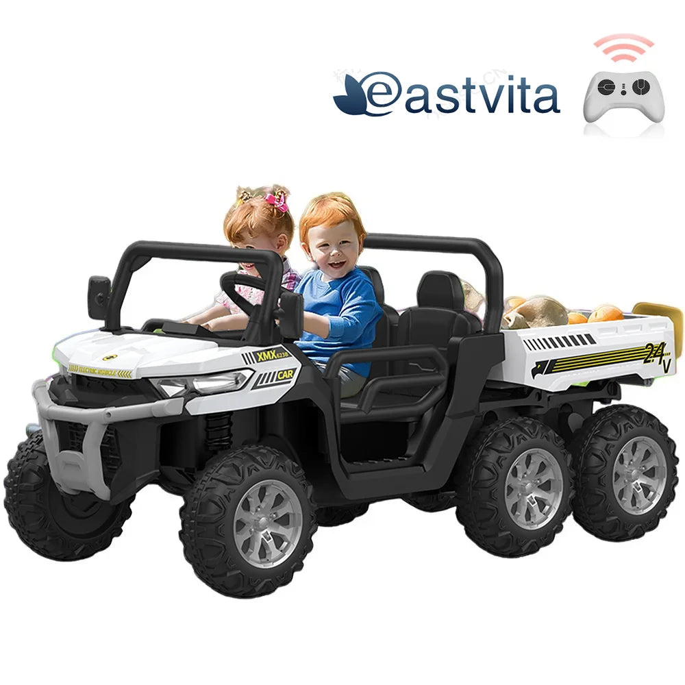 3 in 1 Ride on Tractor, 24V Electric Truck Vehicle, Six-wheeled UTV Car, Pink T51005