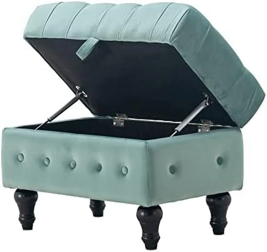 Rectangular Velvet Tufted Ottoman T389