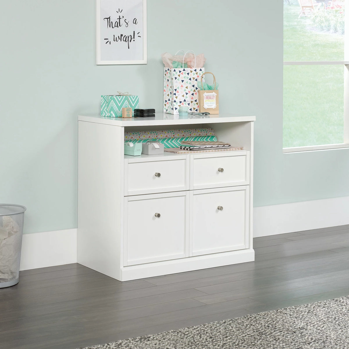 4 Drawer White Storage Cabinet I32879