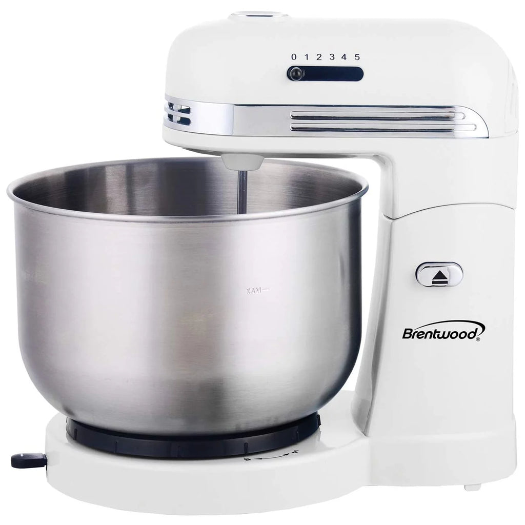 5-Speed Stand Mixer with 3.5 Qt Stainless Steel Bowl, White L172171