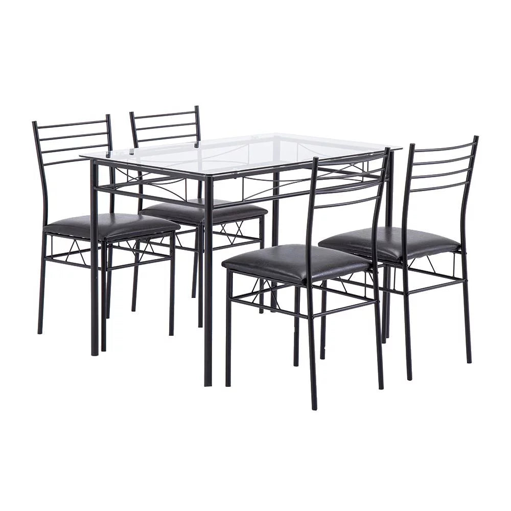 5 PC Glass Top Dining Set with 4 Chairs R737144