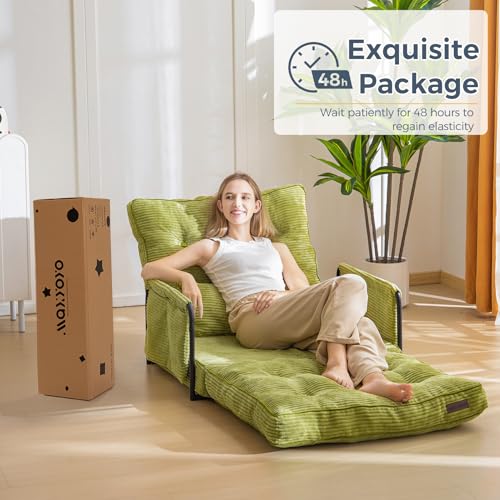 Beige Adjustable Floor Sofa with 2 Pillows N79280