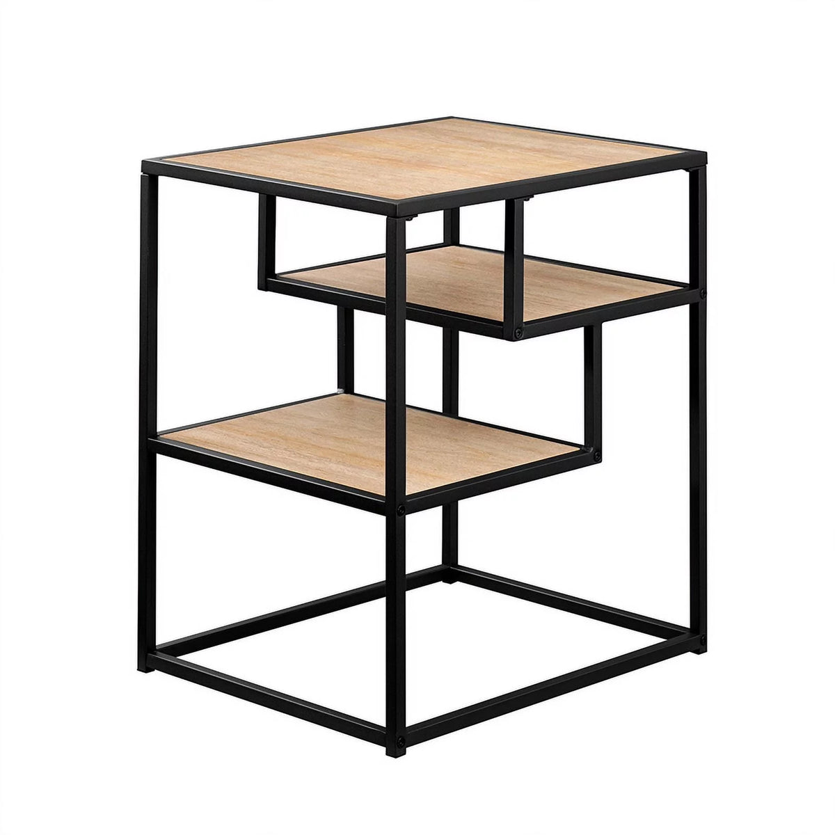 16" Metal and Wood Side Table H4309