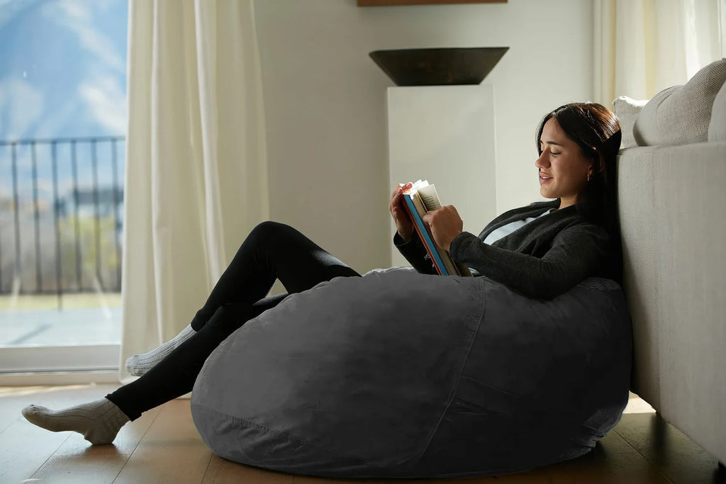 Charcoal 3 ft Memory Foam Bean Bag Chair N98067