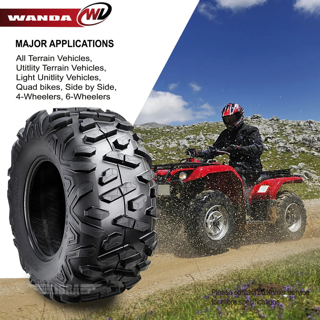 25x8-12 Front & 25x10-12 Rear ATV/UTV Tires Set 4 B991596