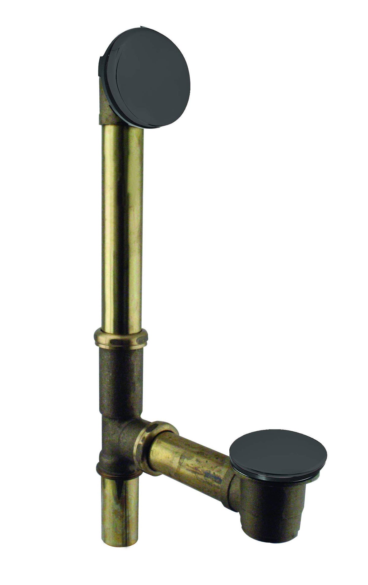 14 in Brass Bath Waste Drain Kit in Matte Black K121