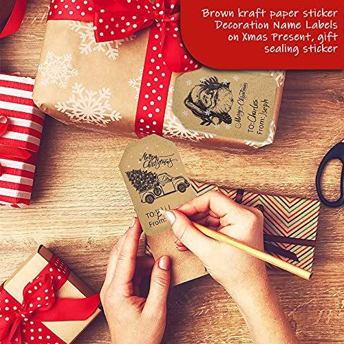 Christmas Gift Tag Stickers 2 x 3 Inch Self-Adhesive 120 Pieces S910488