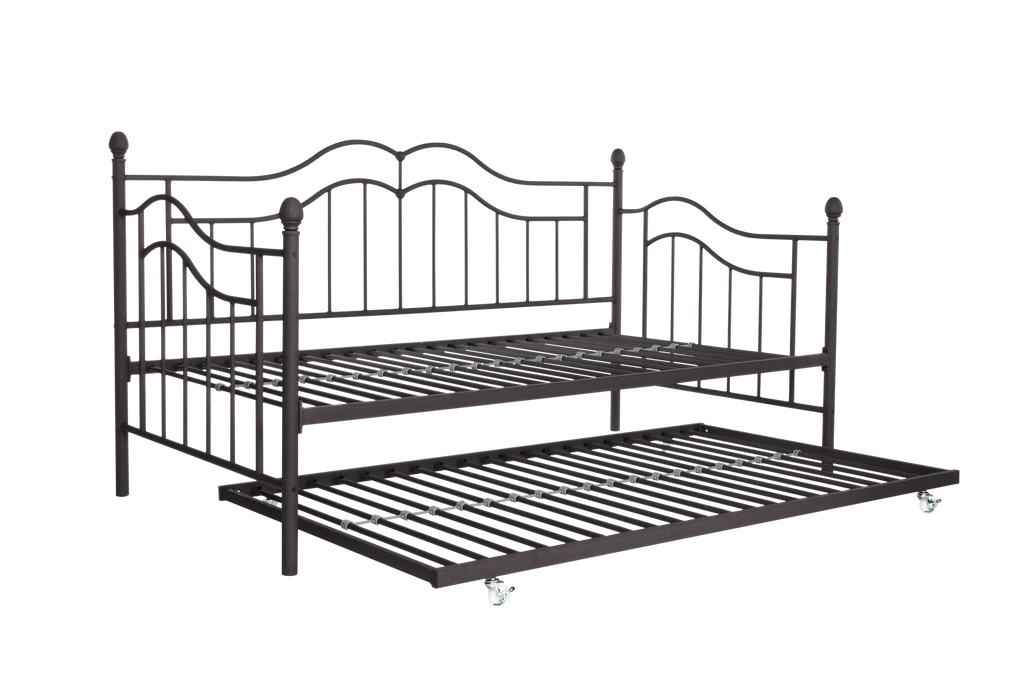 Metal Daybed and Trundle, Twin/Twin Size, Bronze W573