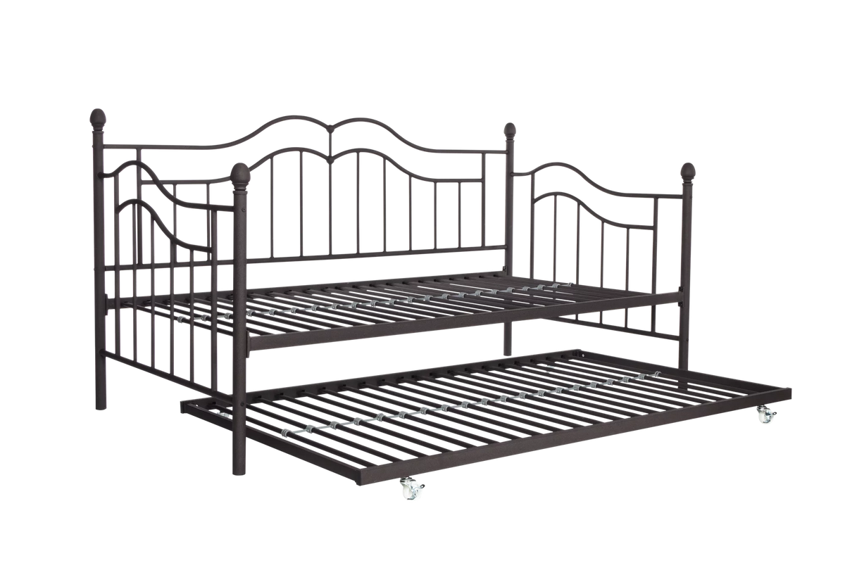 Metal Daybed and Trundle, Twin/Twin Size, Bronze W573