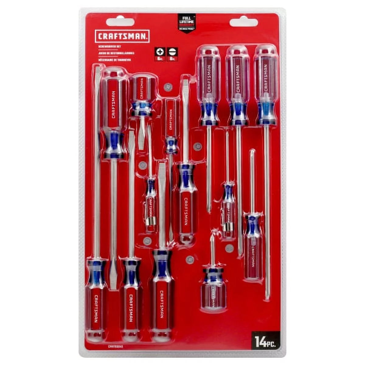 Screwdriver Set, Slotted & Phillips, 14-Piece M90697